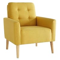 Mondeer Fauteuil de Salon,Fauteuil 1 Place en Tissu,Pieds en Bois Massif