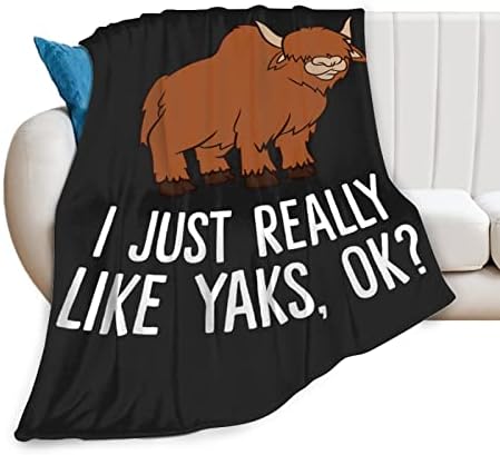 Yaks Love Pattern Flannel Fluffy Full Fleece Luxury Throw Blanket Plush Soft Cozy Quilt Nursery Bedding Decor Bedroom Decorations Wearable 80''x60''(Adults)