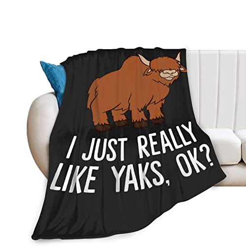 Yaks Love Pattern Flannel Fluffy Full Fleece Luxury Throw Blanket Plush Soft Cozy Quilt Nursery Bedding Decor Bedroom Decorations Wearable 80''X60''(Adults) #TOP1