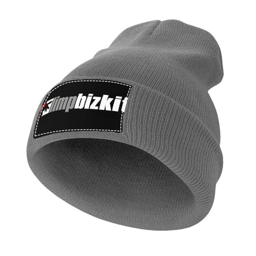 Photo de IUEYSHDGFSA Limp Beanie Bonnet Bizkit Homme Femme Mode Hiver Chaud Casquette Unisexe Bonnet d'hiver Bonnet Tricoté Doux avec Poignets Chapeaux Cadeau pour Hommes Femmes, Charbon, taille unique