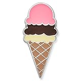 PinMart's Ice Cream Cone Dessert Cute Trendy Enamel Lapel Pin – 1 Piece