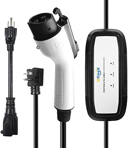 Ufixed Level 1/2 EV Charger 16 Amp Portable Electric Vehicle Charger Extension Cord 25-Foot Cable SAE J1772 Charger
