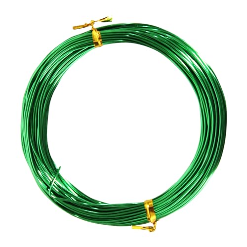 15.5 Metros de Alambre de Aluminio, Color Verde, 1mm de Espesor, Alambre para Escultura, Alambre Doblable de Metal para...