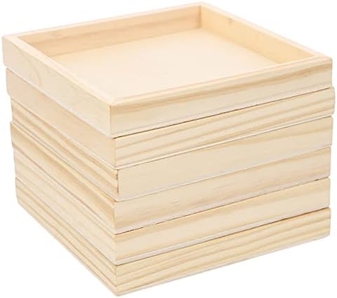 VOSAREA Special Wooden Pallet Craft Board 6pcs Unfinished Wood Cradled Painting Panel Boards Puzzle Blocks Tray DIY Wood Tray for Craft Drawing Painting Pouring Blank Signs for Crafts 9/ 16 Puzzle