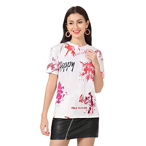 Image of Leriya Fashion Women's Casual Top Shirts Print T-Shirts Basic Summer Women Tops