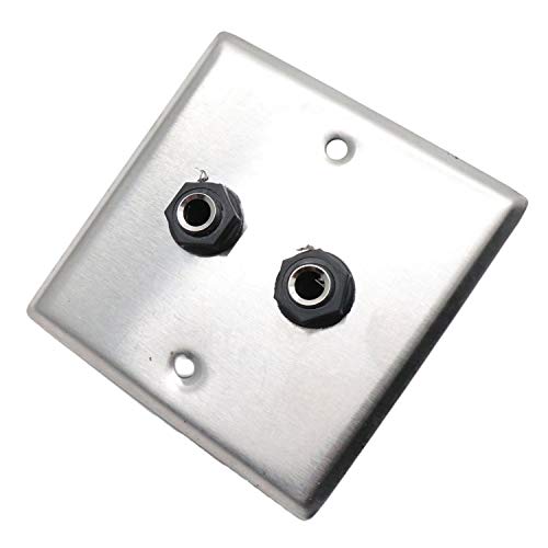 Yootop Double 6.35mm Socket Panel Stereo Audio Jack Wall Plate Connector Mono and TRS