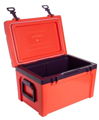 Image of Stanley Adventure Outdoor Cooler 50 qt | Heavy Duty Outdoor Camping Cooler with Easy Carry Side Handles | 6 Days Cooling Ice Chest for 82 Cans | Flat Top Doubles as Seat | BPA-Free | Tigerlily Plum