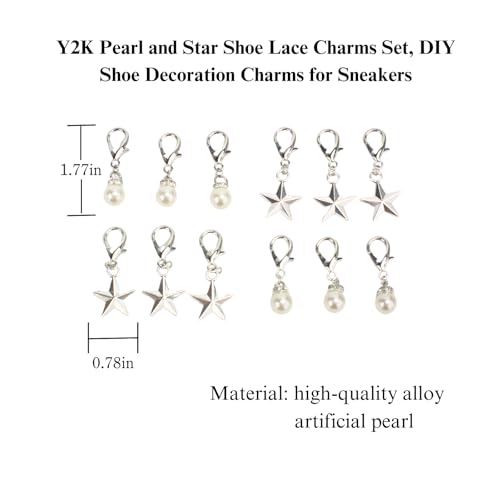 Y2K Shoelace Charms for Sneakers Alloy Shoe Accessories Set, DIY Trendy Shoe Decorations for Canvas Shoes, Boots, Laces3