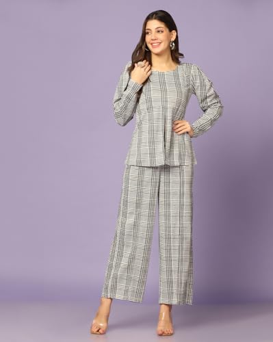 Image of Leriya Fashion Co-ord Set for Women Stylish Lycra Cotton | Western Summer Dress for Woman | Trendy Summer Casual Travel Outfit | A Line Dresses for Women | Western Stylish Midi Party Dress Outfits