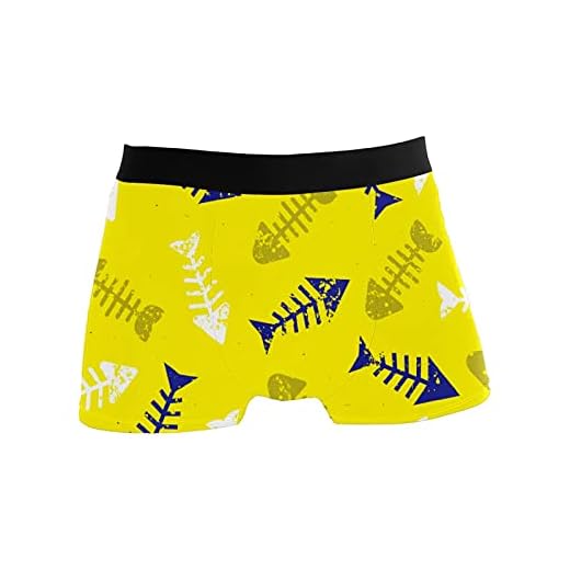 Herrboxershorts kalsonger roliga fiskbensmönster monterade underkläder stretch andas paket med 1, En färg, XL