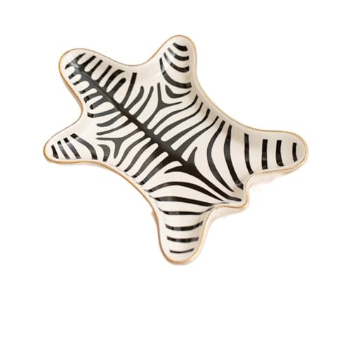 Vassoio portaoggetti multifunzione in ceramica, per bagno e soggiorno, organizer per gioielli, cosmetici, snack (nero)