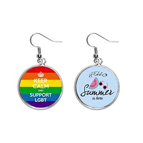 Pendientes de sandía con ilustración trans y bisexual de colores vivos