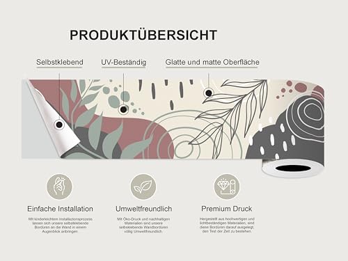 AG Design Selbstklebende Bordüre Abstraktion, AWB 8428 | Wasserfest Dekoration für Wände, Möbel, Tapeten, Wandverkleidungen und Türen, Folie, Mehrfarbig | Breite 500 cm x Höhe 13.8 cm