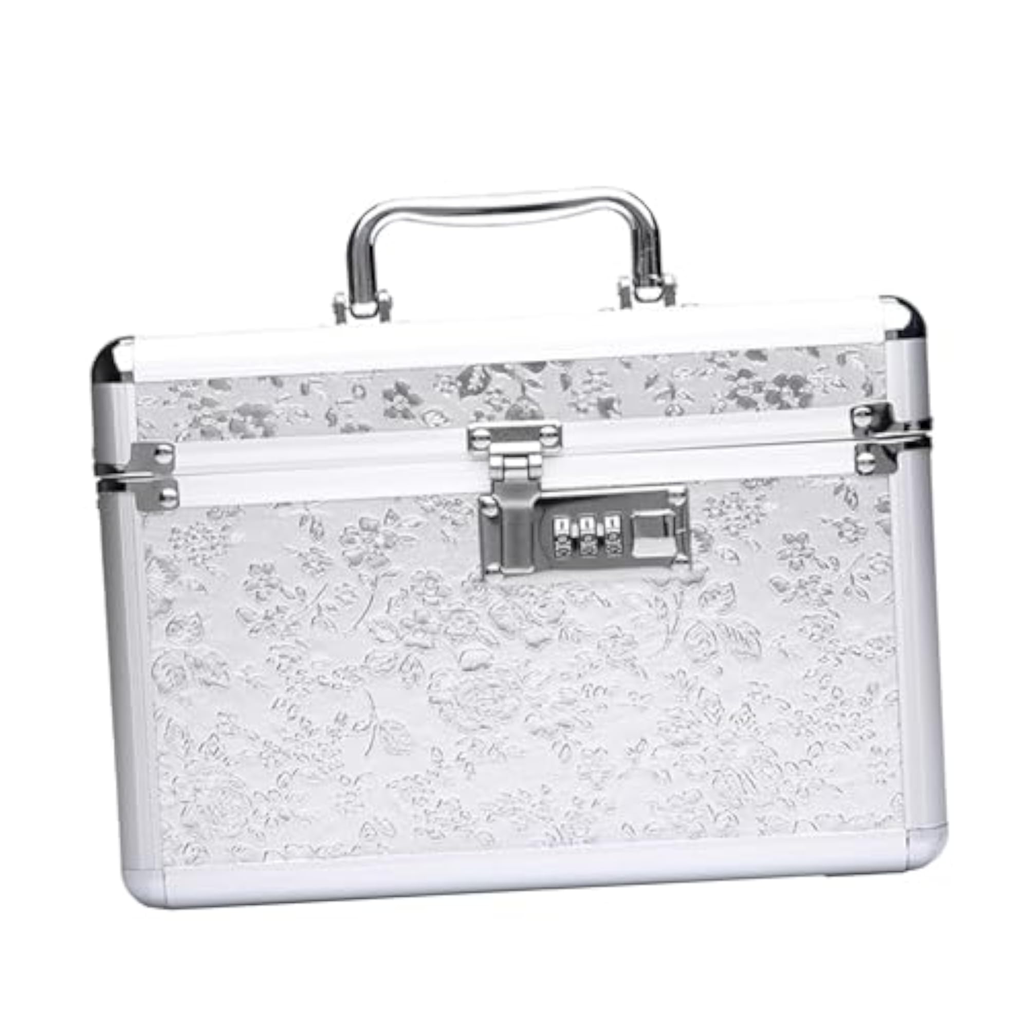 Portable Vanity Case with Tray and Mirror for Accessories