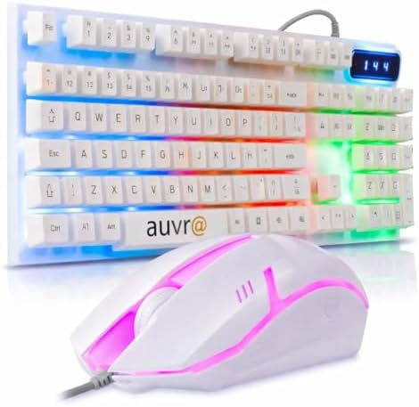 Kit Gamer Teclado Semi mecanico E Mouse Branco Semi Mecanico Led Pc Ps5 X-07
