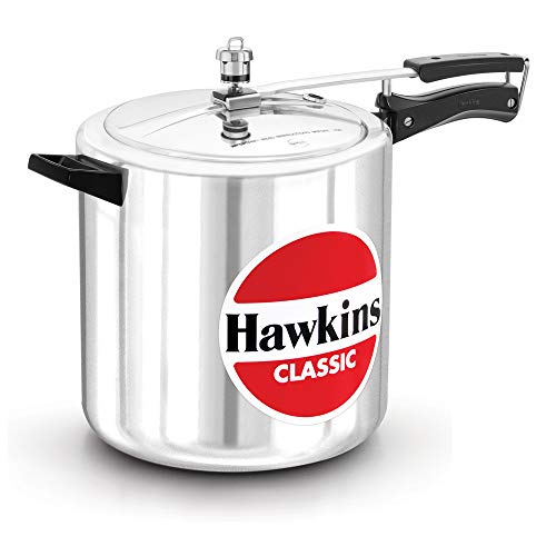 Hawkins Classic Aluminum Pressure Cooker, 12 Litre, Silver