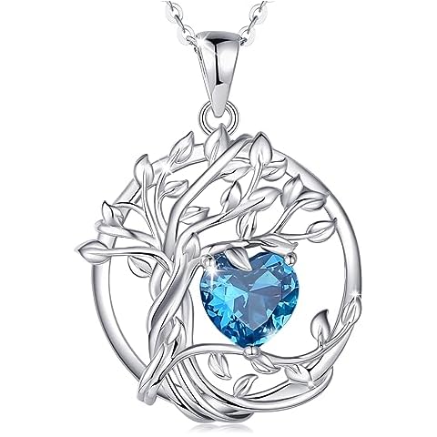 FANCIME Tree of Life Blue Topaz Necklace Cover