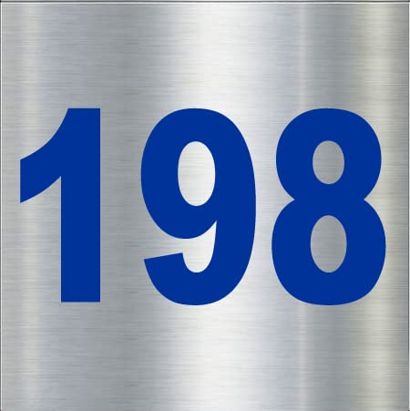 Number Plate 198 Room, Hotel, Hospital, Lodge,Apartment, Flat,Door No,College, Library, Rack Numbers Warehouse, Steel Brushed Type Color Steel Plate with PVC Waterproof Blue Sticker-image-25