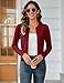 Totatuit Womens Zip Up Cardigan Sweaters Lightweight Crew Neck Trendy Jackets Long Sleeve Outfits Fall Fashion 2025 Clothing Wine Red