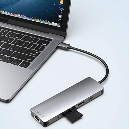 YUYOUG USB C Hub, 9 in 1 USB C Hub, 4K USB C to HDMI Adapter with Type C Charging Port, SD TF Card Reader, 3 USB 3.0 Ports Compatible for MacBook Pro and more