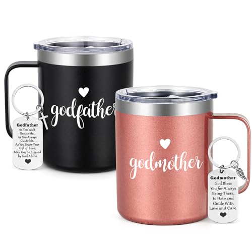LiqCool Godparents Proposal Gift, Godmother & Godfather Mug Set, God Parents Presents Proposal,...