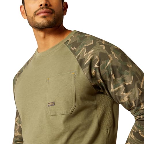 Ariat Men's Rebar Workman Baseball T-Shirt, Deep Lichen Camo, X-Large4