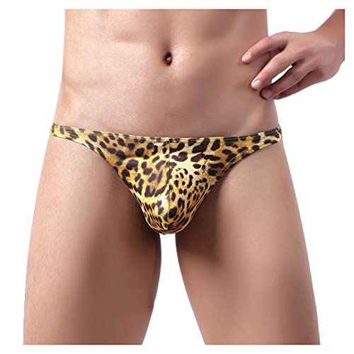Kwatieh Slips Sweet T-Back Lowaisted Hombres Ropa interior Thin Thong Briefs Moda Lencería Travieso Hyper, amarillo, XL Cover