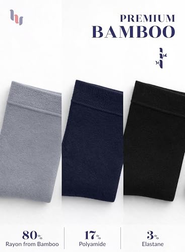 Image of Hugh Ugoli Women's Thin Soft Rayon Derived from Bamboo Crew Socks for Dress, Trouser, Seamless Toe & Non-Binding, 5-8 /9-11