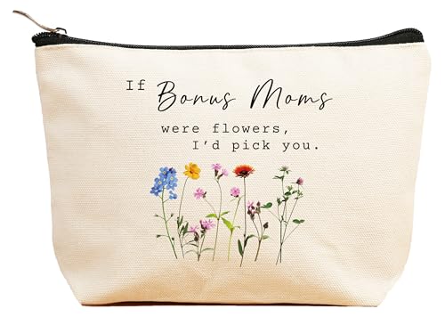 ZVMIS If Were Flowers, I'd Pick You-Thank You, regalos de cumpleaños, Año Nuevo, Acción de Gracias, Navidad para mujeres, bolsa de maquillaje, bolsa de cosméticos, estuche de viaje, Beige, 9.5 ″ L x