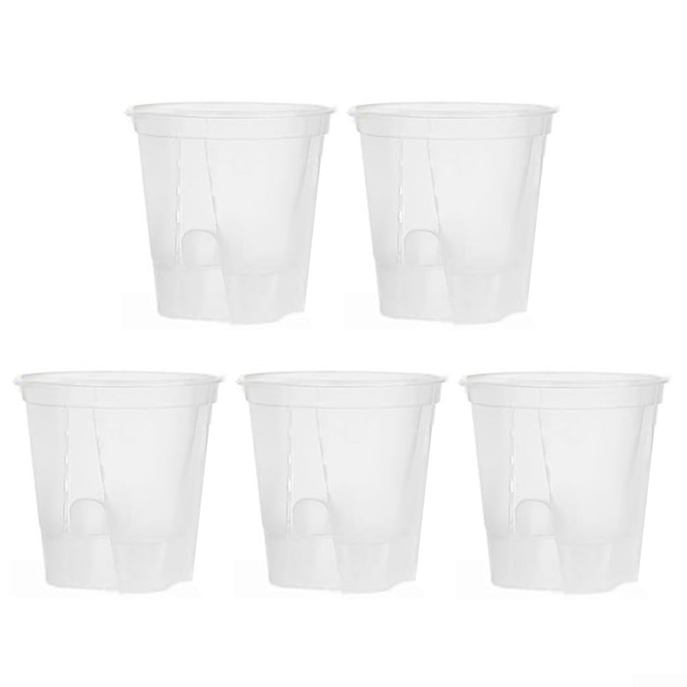 Samonawadniająca się plastikowa doniczka do orchidei z otworami odpływowymi i spodkiem, idealna do roślin domowych, storczyków, roślin domowych, przedszkola i ogrodu, ekologiczna konstrukcja