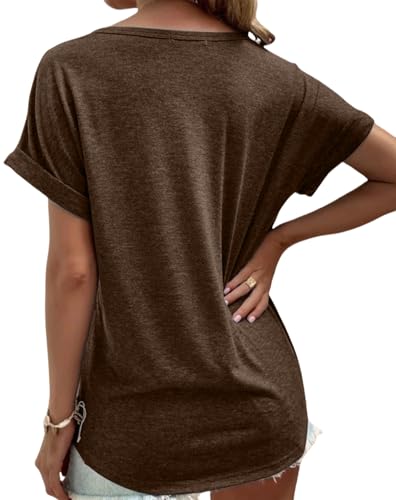 Womens V Neck T Shirts Casual Loose Tees Trending Now Summer Short Sleeve Tops4