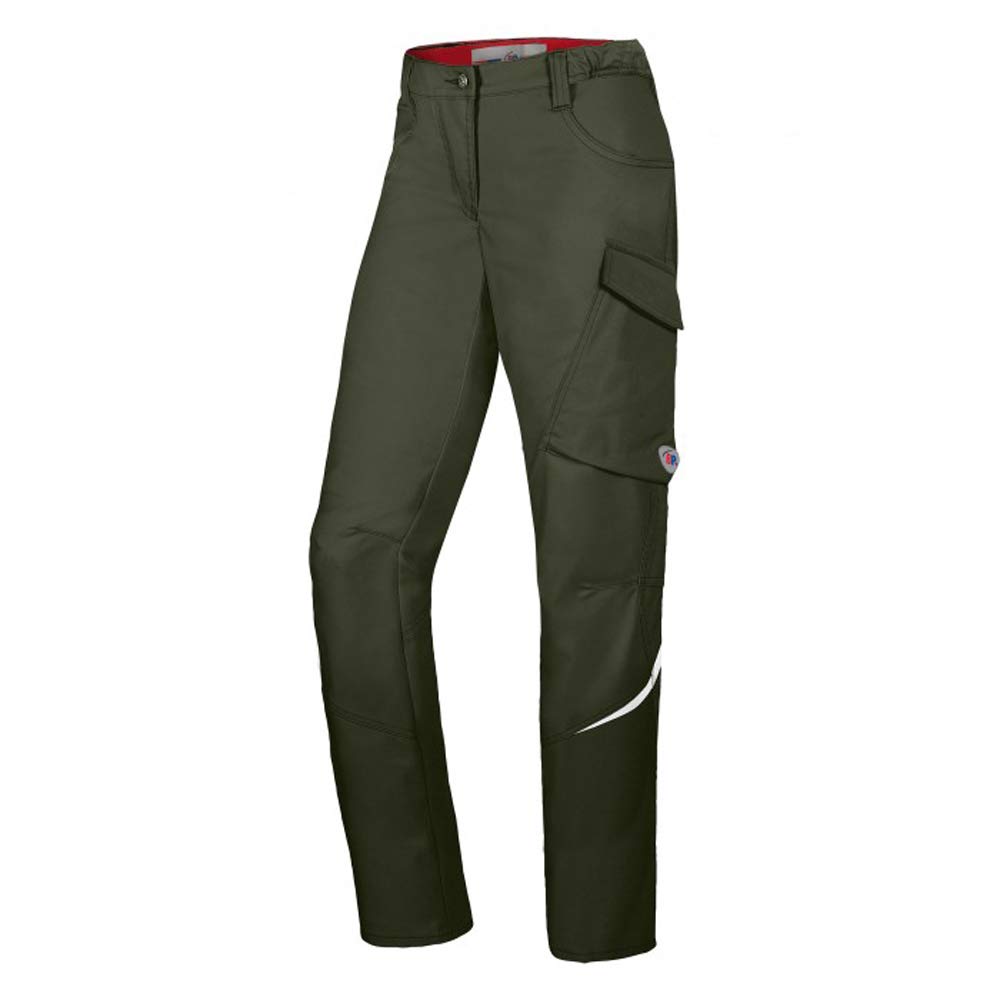 BP 1961-570-0073-22n Fabric Blend with Stretch Slim Silhouette Work Trousers for Women, 65% Polyester/35% Cotton, Olive, 22N Size