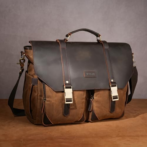 POLARE Waxed Canvas Leather Messenger