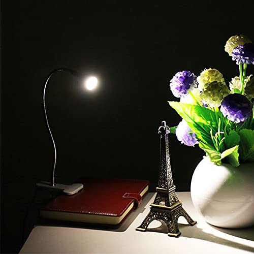 Image of PINDIA Plastic Desk Lamp, LED Reading Light, Aglaia 4W Eye-Caring Clip-on Book Light, Flexible Neck, Perfect for Bookworms, Black