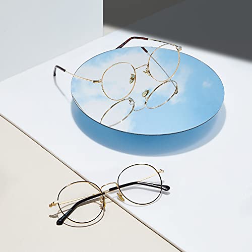 Image of Cyxus Blue Light Blocking Glasses - Lightweight Round Metal Frame Computer Eyewear, Anti Eye Strain Glasses for Men Women