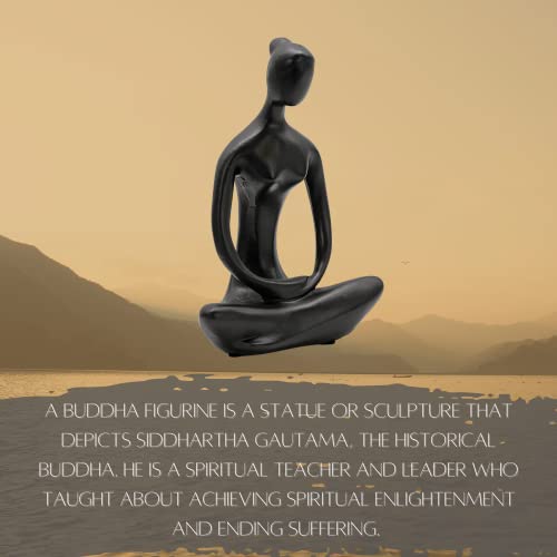 Bellaa Lady Buddha Woman Statue Zen Yoga Pose Meditation Modern Abstract, Accent Decor, Boho Nordic Minimalism, Farmhouse Decor, Female Gifts, Outdoor Garden Sculpture Figurines 8 Inch #TOP1