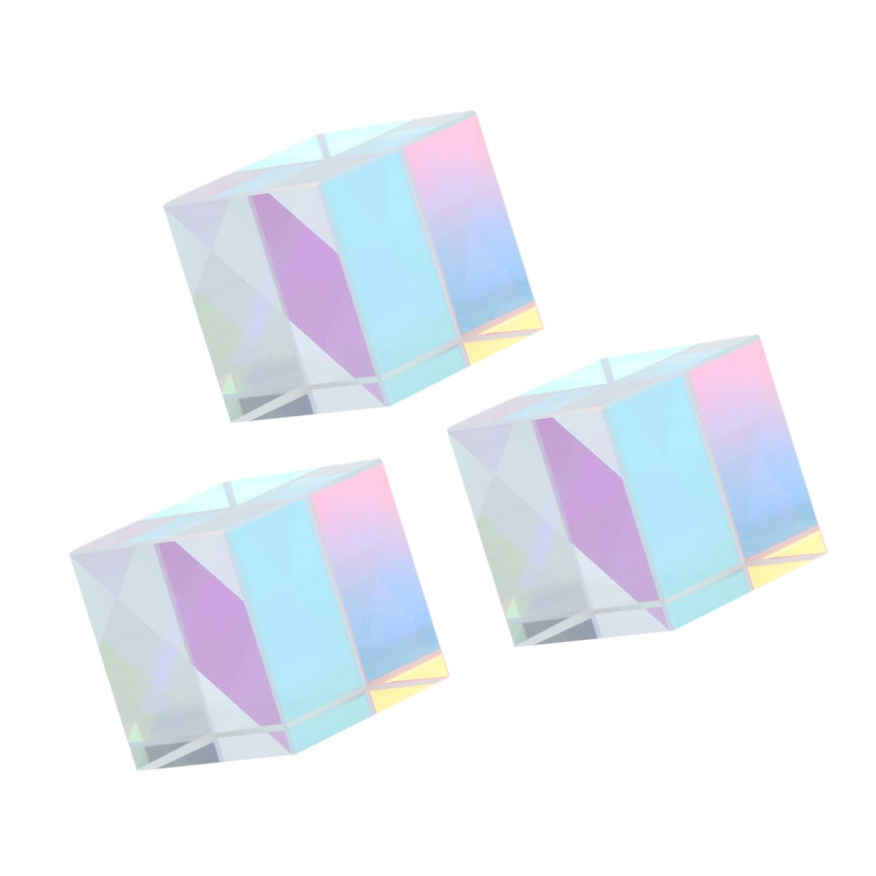 JECOMPRIS3pcs Dispersion Prism Rgb Cube Prism Light Prisma Triangular Prism Photo Prism Physics Light Spectrum Prism Cube Convex Lens Prism Prism Optical Prism Decor Prism Glasses Glassine