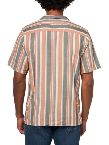 Chemise rayée à col camp Lucky Brand pour homme en manches courtes