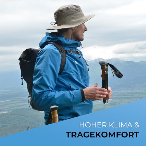 ALPIN LOACKER Outdoor Hut und Sonnenhut mit UV Schutz I Wanderhut für Bergsport aus recycelten Materialien I Anglerhut Herren und Damen, Grau