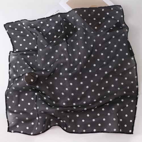 Spring versatile retro fashion print polka dot small square scarf4