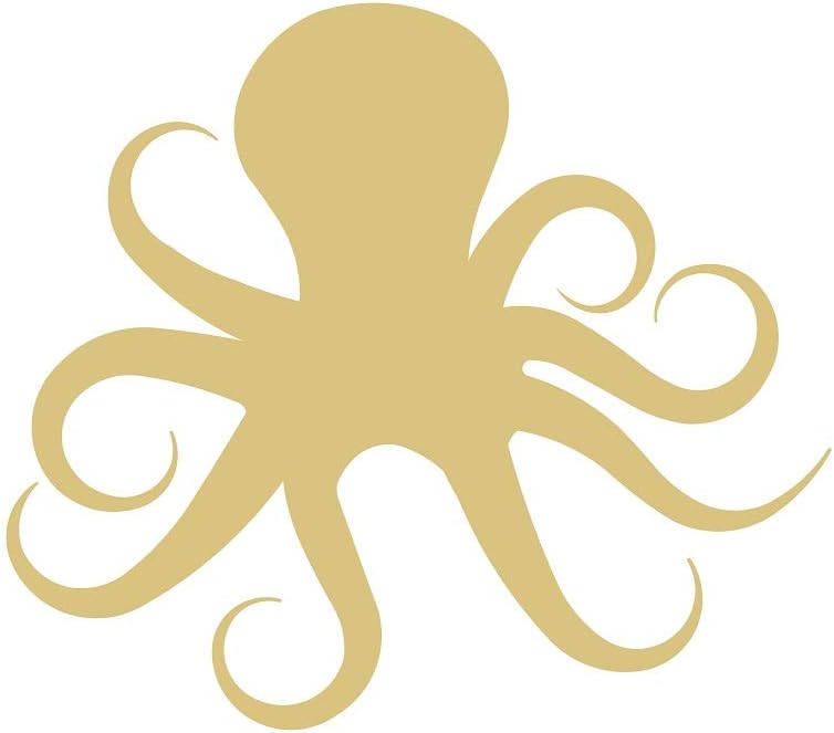 Octopus Cutout Unfinished Wood Nautical Decor Beach House Door Hanger MDF Shaped Canvas Style 2