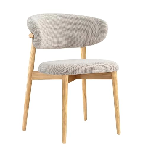 Juego De 4 Sillas De Comedor De Madera Maciza, Tapizadas En Nogal, con Cojines De Lino Y Respaldo Curvo. Ideales para La Cocina, El Salón, El Dormitorio O El Restaurante. Wood 1 PCS