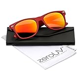 zeroUV - Retro Large Square Colored Mirror Lens Horn Rimmed Sunglasses 55mm