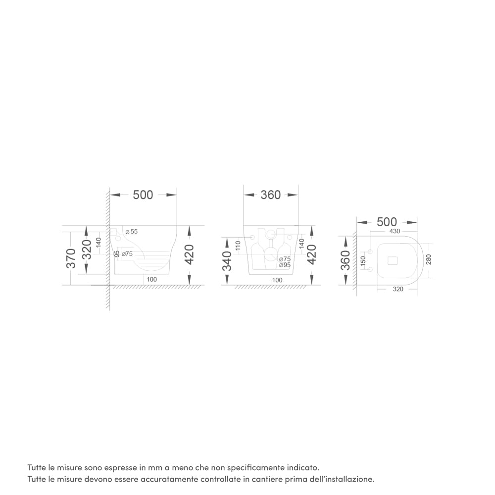 Sanitaria de cerámica suspendida maceta bidé Rimless blanco brillante asiento suave cierre cierre ralentizado Mod. Nassau