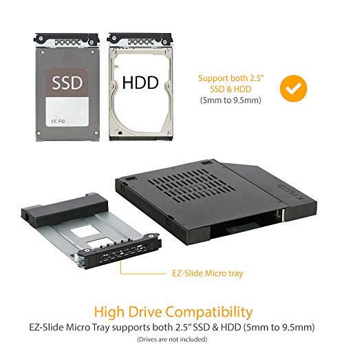 Icy Dock 2.5" Ssd / Hdd Hot-Swap Sata Mobile Rack For 12.7Mm Slim Cd/Dvd-Rom Optical Bay | Tougharmor Mb411Spo-1B (Fits 12.7Mm Height Odd Slot) #TOP3