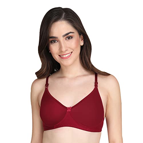 Image of Women Non Padded Bra - Made of Pure Cotton Full Coverage Non Wired Soft Cup for T-Shirt Saree Dress and for Everyday