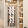 Torre zapatera giratoria de 6 niveles, zapatero giratorio de pie libre 360°, organizador de zapatos rotatorio, diseño de base alta, almacenamiento giratorio tipo Lazy Susan, para 24 pares de zapatos (6 niveles blanco) 8