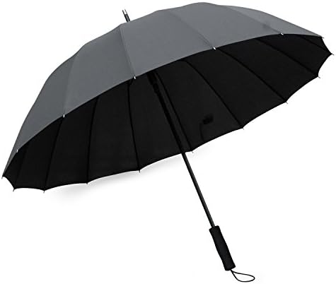 Becko Manual Open & Close Umbrella Long Umbrella with 24 Ribs, Durable and Strong Enough for The Wind and Rain, Easy to Carry on Your Back by Its Own Bag