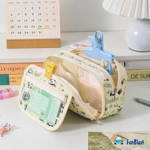Image of FunBlast Pencil Pouch for Girls- Kawaii Pencil Pouch, Aesthetic Pencil Case Organizer, Large Capacity Stationary Organizer Case, Multipurpose Zipper Pouch for Kids & Adults (Panda)