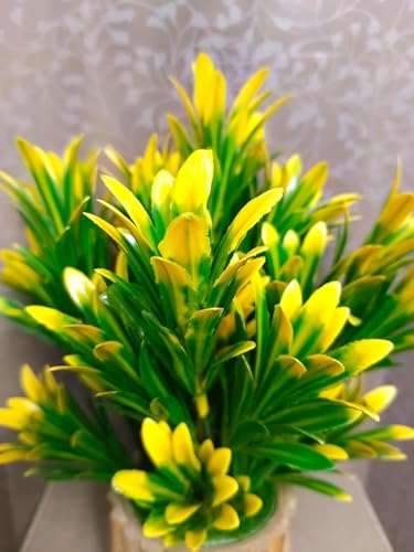 Image of Artificial Plant with Wooden Pot for Home Decor, Real Look Mini Fake Plant for Table, Office Desk & Living Room Decoration (22.5 CM, Green)